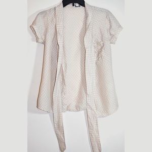 Banana republic button up blouse with front tie